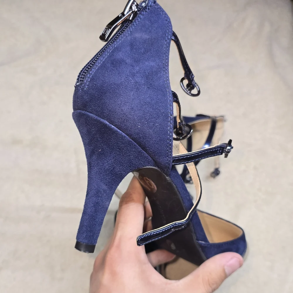 Liz Claiborne LC Heidi Strappy Heels Blue Size 9.5 - Picture 6 of 12